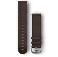 Bracelet en cuir Garmin 20mm (pour Venu, Venu Sq, Venu 2 plus etc.), marron V2, Quick Release, 010-12691-01