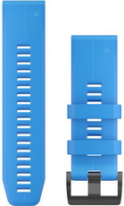 bracelet en silicone Garmin 26mm (pour Garmin Fenix 8/7X/6X (51mm), Tactix etc.), bleu V1, QuickFit, 010-12741-02