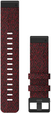 Bracelet en nylon Garmin 22mm (pour Garmin Fenix 8/7/6 (47mm), Epix 2 etc.), rouge V1, QuickFit, 010-12863-06