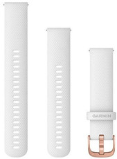 bracelet en silicone Garmin 20mm (pour Venu, Venu Sq, Venu 2 plus etc.), blanc V1, Quick Release + partie rallongée, 010-12924-10