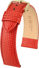 bracelet en cuir Hirsch Rainbow M 12302620-1, rouge, veau, longueur M, Quick Release