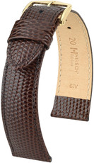 bracelet en cuir Hirsch Rainbow M 12302610OE-1, marron, veau, open end (pour pompes fixes), longueur M, Quick Release