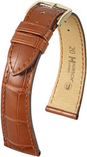 bracelet en cuir Hirsch London L 04307079-1, marron, cuir d'alligator, longueur L, Quick Release