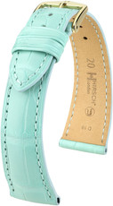 bracelet en cuir Hirsch London L 04307081-1, bleu, cuir d'alligator, longueur L, Quick Release