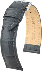 bracelet en cuir Hirsch Duke M 01028130-2, gris, peau de veau, longueur M, Quick Release