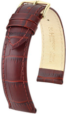 bracelet en cuir Hirsch Duke M 01028160-1, rouge, peau de veau, longueur M, Quick Release