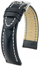 bracelet en cuir Hirsch Heavy Calf L 02475050-2, noir, cuir de veau, longueur L, Quick Release