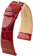 bracelet en cuir Hirsch Prestige M 02307120-1, rouge, cuir d'alligator, longueur M, Quick Release