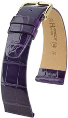 bracelet en cuir Hirsch Prestige M 02207184-1, violet, cuir d'alligator, longueur M, Quick Release