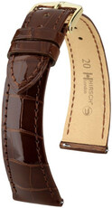 bracelet en cuir Hirsch London L 04307010-1, marron, cuir d'alligator, longueur L, Quick Release