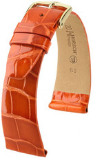 bracelet en cuir Hirsch Prestige M 02207177-1, orange, cuir d'alligator, longueur M, Quick Release