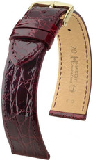 bracelet en cuir Hirsch Genuine Croco M 01808160-1, rouge, cuir de crocodile, longueur M, Quick Release