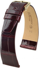 bracelet en cuir Hirsch Prestige M 02207160-1, rouge, cuir d'alligator, longueur M, Quick Release