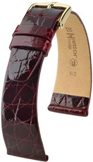 Bracelet en cuir bourgogne Hirsch Prestige M 02208160-1 (Cuir de crocodile) Hirsch Selection