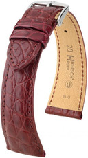 bracelet en cuir Hirsch Regent L 04107069-2, rouge, cuir d'alligator, longueur L, Quick Release
