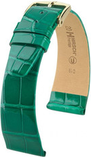 bracelet en cuir Hirsch Prestige M 02207140-1, vert, cuir d'alligator, longueur M, Quick Release