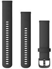 bracelet en silicone Garmin 20mm (pour Venu, Venu Sq, Venu 2 plus etc.), noir V1, Quick Release, + partie prolongée, 010-12932-11