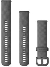 Bracelet en silicone Garmin 20mm (Venu, Venu Sq, Venu 2 plus aj.), gris, Quick Release + partie étendue