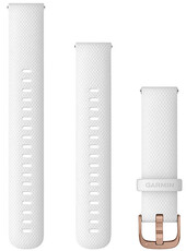 Bracelet en silicone Garmin 18 mm (pour Venu 2S, Vívoactive 4S, Vívomove 3S), blanc, Quick Release, + partie prolongée, 010-12932-0F