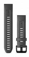 bracelet en silicone Garmin 20mm (pour Garmin Fenix 8/7S/6S (43mm), etc.), gris V2, QuickFit, 010-13102-01