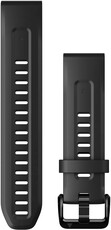 Bracelet en silicone Garmin 20mm (pour Garmin Fenix 8/7S/6S (43mm), aj.), noir V1, QuickFit, 010-13102-00