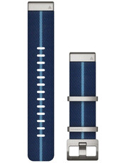 bracelet en nylon Garmin 22mm (pour Garmin Fenix 8/7/6 (47mm), Epix 2 etc.), bleu V2, QuickFit, 010-13225-10