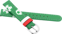 bracelet en cuir JVD 14mm, vert, pour enfant