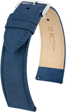 Bracelet en cuir Hirsch Osiris Nubuk L 03433080-2, bleu, veau