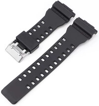 Bracelet en plastique Ricardo 16mm (pro Casio G-Shock GA-100, GA-110, GD-120, GLS-100), noir V1