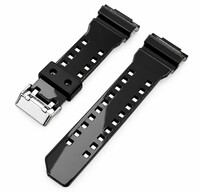 bracelet de montre Ricardo Cassola 16mm (pour Casio G-Shock GA-100, GA-110, GD-120, GLS-100), noir V8