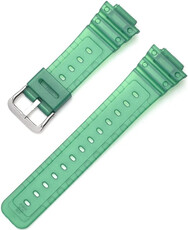 bracelet de montre en plastique Ricardo Ribolla 16mm (pour Casio G-Shock GA-2100/GA-2110, DW-5600, GW-6900), vert, transparent