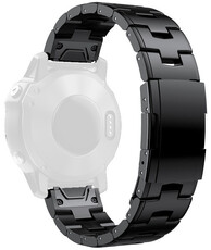 Bracelet en acier inoxydable Ricardo 26mm (pour Garmin Fenix 8/7X/6X (51mm), Tactix, etc.), noir V2, QuickFit