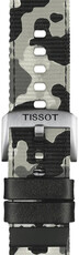 Bracelet en textile Tissot T852.046.771 22mm, šedý/maskáčový, Quick Release