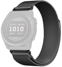 Bracelet en acier Ricardo 22mm (pro Garmin Fenix 8/7/6 (47mm), Epix 2 aj.), noir, QuickFit