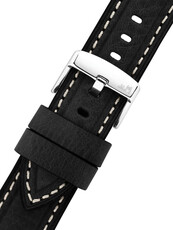 Bracelet en cuir Morellato Carra 6023E22.019 M, noir, matériau recyclé