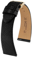 Bracelet en cuir Hirsch Lizard M 01866150-1, noir, cuir de lézard