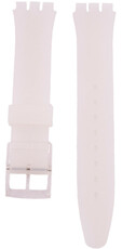 Bracelet en silicone Ricardo 16mm (pour Swatch), blanc, transparent
