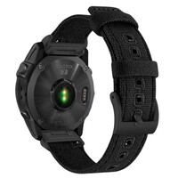 Ricardo Nylon Strap 22mm (pour Garmin Fenix 8/7/6 (47mm), Epix 2 etc.), noir V4, QuickFit