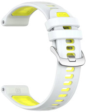 bracelet en silicone Ricardo Gressoney 22mm (pour Garmin Forerunner 970), White/Yellow