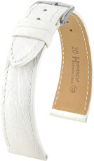 Bracelet en cuir Hirsch Genuine Croco 18900800-2, blanc, peau de crocodile, Quick Release