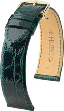 Bracelet en cuir Hirsch Genuine Croco 18900840-7, vert, peau de crocodile, Quick Release