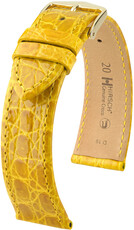 Bracelet en cuir Hirsch Genuine Croco 18900872-7, jaune, peau de crocodile, Quick Release