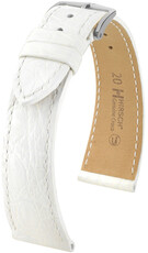 Hirsch Genuine Croco Leather Strap L 18920800-2, blanc, cuir de crocodile, longueur L, Quick Release