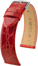 Courroie en cuir Hirsch Genuine Croco L 18920820-2, rouge, cuir de crocodile, longueur L, Quick Release