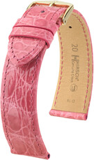 bracelet en cuir Hirsch Genuine Croco L 18920825-7, rose, cuir de crocodile, longueur L, Quick Release