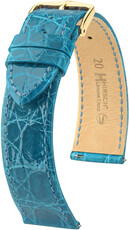 Courroie en cuir Hirsch Genuine Croco L 18920883-7, bleu, cuir de crocodile, longueur L, Quick Release