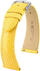 Bracelet en cuir Hirsch London 04366172-2, jaune, peau de lézard, Quick Release