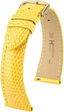 Bracelet en cuir Hirsch London 04366172-7, jaune, peau de lézard, Quick Release