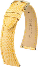 Bracelet en cuir Hirsch London 04366173-7, jaune, peau de lézard, Quick Release