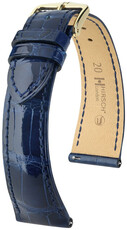 Bracelet en cuir Hirsch London 04307180-7, bleu, peau d'alligator, Quick Release